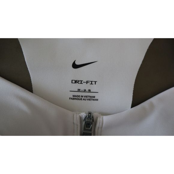 Nike Alpha Women Sz 2XL (A-B) White High-Support Padded Zip-Front Sports Bra $72 - Picture 3 of 8